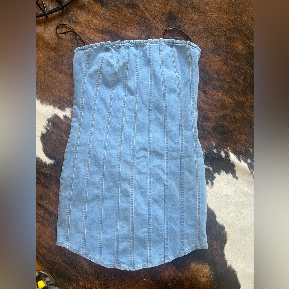Denim mini dress